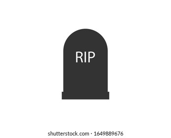 Gravestone, graveyard, rip icon. Vector illustration, flat design.