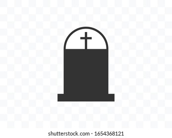 Gravestone, graveyard, rip icon. Vector illustration, flat design.