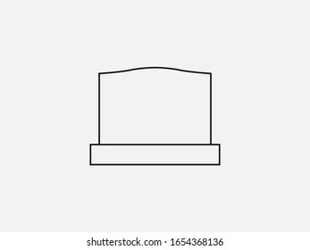 Gravestone, graveyard, rip icon. Vector illustration, flat design.