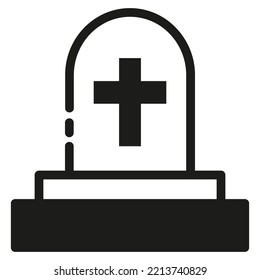 gravestone halloween black color icon