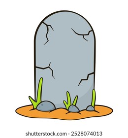 Gravestone. Halloween decoration. Vector illustration