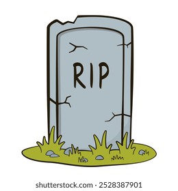 Gravestone. Halloween decoration. Vector illustration