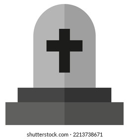 gravestone halloween flat color icon