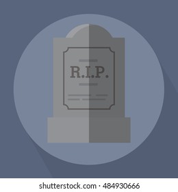 Gravestone Halloween Flat Vector