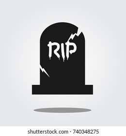 Gravestone halloween icon in trendy flat style isolated on grey background design vector illustration.