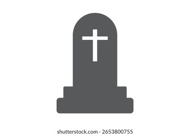 Gravestone, headstone and tombstone icons, tomb stone vector silhouettes.