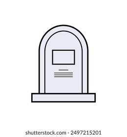 Gravestone Icon. Cemetery Symbol - Vector.