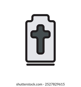 Gravestone icon, Halloween theme icon vector illustration. Isolated on white background. 