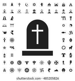 Gravestone icon illustration isolated vector sign symbol