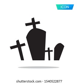 gravestone icon isolated on white background.