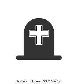 Gravestone icon isolated on white background. Cemetery symbol modern, simple, vector, icon for website design, mobile app, ui. Vector Illustration.