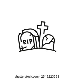 Gravestone Icon. Simple gravestone icon for social media, app, and web design. Vector illustration