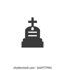 gravestone icon template color editable. tombstone symbol vector sign isolated on white background illustration for graphic and web design.
