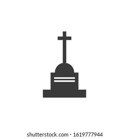 gravestone icon template color editable. tombstone symbol vector sign isolated on white background illustration for graphic and web design.
