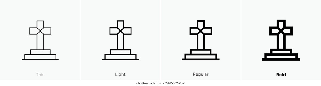 gravestone icon. Thin, Light Regular And Bold style design isolated on white background