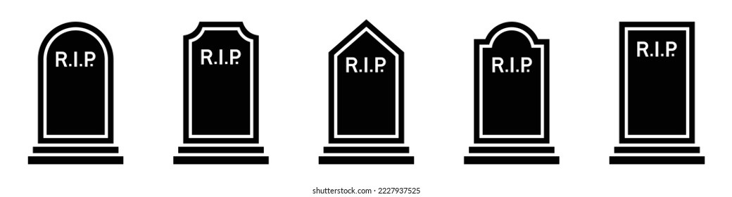 Gravestone icon. Tombstone icon. Headstone icon, vector illustration