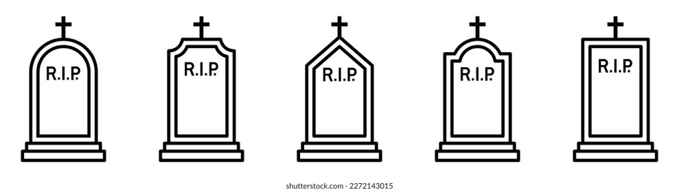 Gravestone icon. Tombstone icon. Headstone icon, vector illustration