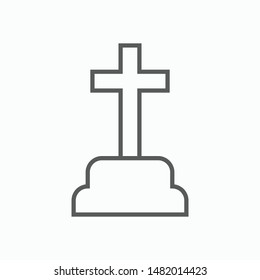 gravestone icon, tombstone vector, bury illustration