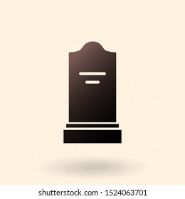 Gravestone Icon. Vector Black Silhouette of Tombstone