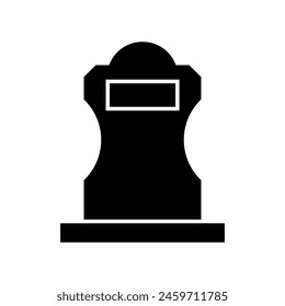 Gravestone icon vector. Grave illustration sign. Tombstone symbol. Rip logo.
