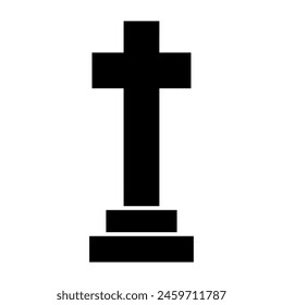 Gravestone icon vector. Grave illustration sign. Tombstone symbol. Rip logo.