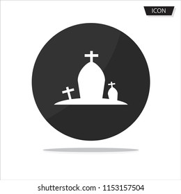 Gravestone icon vector isolated on white background.