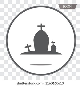 Gravestone icon vector isolated on white background.