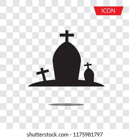 Gravestone icon vector isolated on white background.