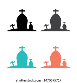 Gravestone icon vector isolated on white background.