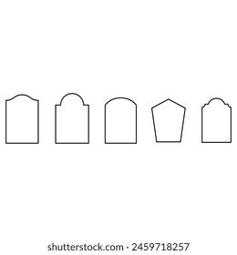 Gravestone icon vector set. Grave illustration sign collection. Tombstone symbol. Rip logo.