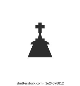 gravestone Icon vector sign isolated for graphic and web design. tombstone symbol template color editable on white background.