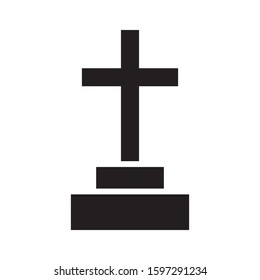 Gravestone icon vector in simple design