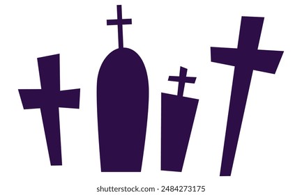 Gravestone isolated on white background.
