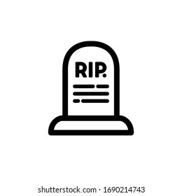 Gravestone-Zeilensymbol, Vektorillustration