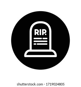 gravestone line icon, vector illustration 
