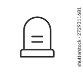 Gravestone, linear icon. Memorial and remembrance symbol. Line with editable stroke.
