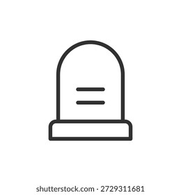 Gravestone, linear icon. Memorial and remembrance symbol. Line with editable stroke.