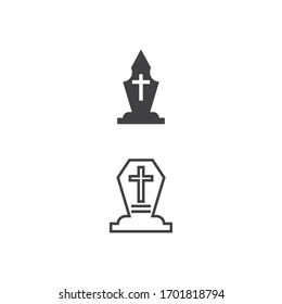 Gravestone Logo Template vector symbol nature