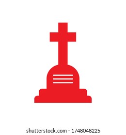 Naturaleza del símbolo vectorial de la plantilla de logotipo de Gravestone