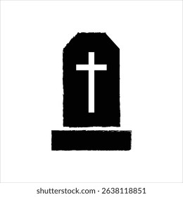 Gravestone. Pictogram. Iconic illustration. White background.