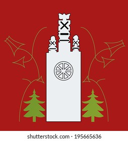 Gravestone, pine icon