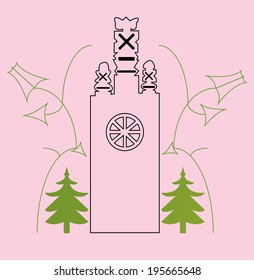 Gravestone, pine icon