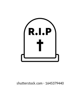 Gravestone - rest in peace - illustration