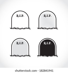 Gravestone - rest in peace - illustration