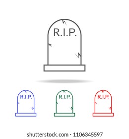 Gravestone Rip tombstone icon. Elements of Halloween in multi colored icons. Premium quality graphic design icon. Simple icon for websites, web design, mobile app, info graphics on white background