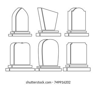 gravestone set halloween icon isolated on white background