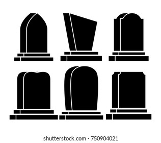gravestone set halloween icon isolated on white background