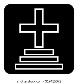Gravestone silhouette isolated on white background. Vector illustration.