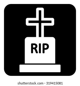 Gravestone silhouette isolated on white background. Vector illustration.