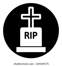 Gravestone silhouette isolated on white background. Vector illustration.